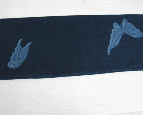 Laser marking on jeans pattern